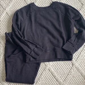 JCrew vintage fleece Black Sweatshirt and Pants Set